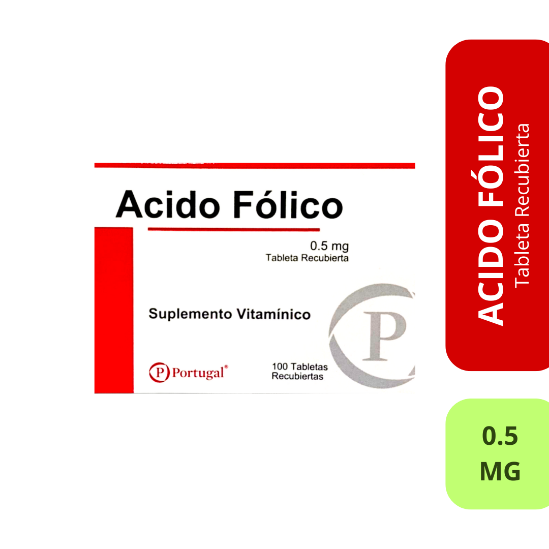 Acido Fólico 0.5mg Tableta Recubierta