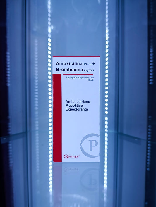 Amoxicilina 250 mg + Bromhexina 4 mg / 5 mL - 60 mL (Polvo para Suspensión Oral)