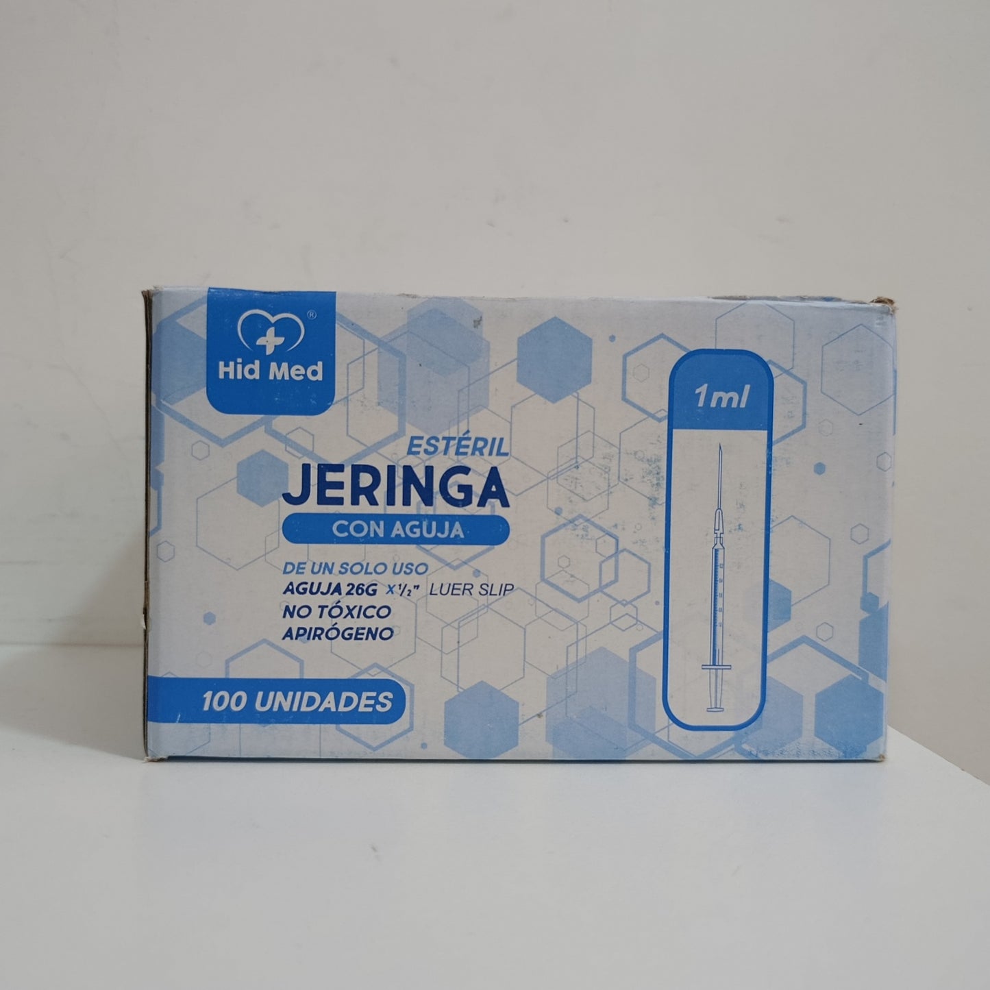 Jeringa Estéril con Aguja de un solo uso 1 mL Aguja 26G x 1/2"