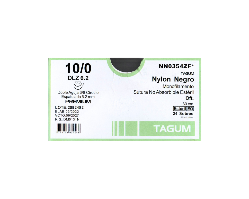 Nylon Negro Monofilamento 10/0 (DLZ 6,2) 30 CM - TAGUM - (UNIDAD)