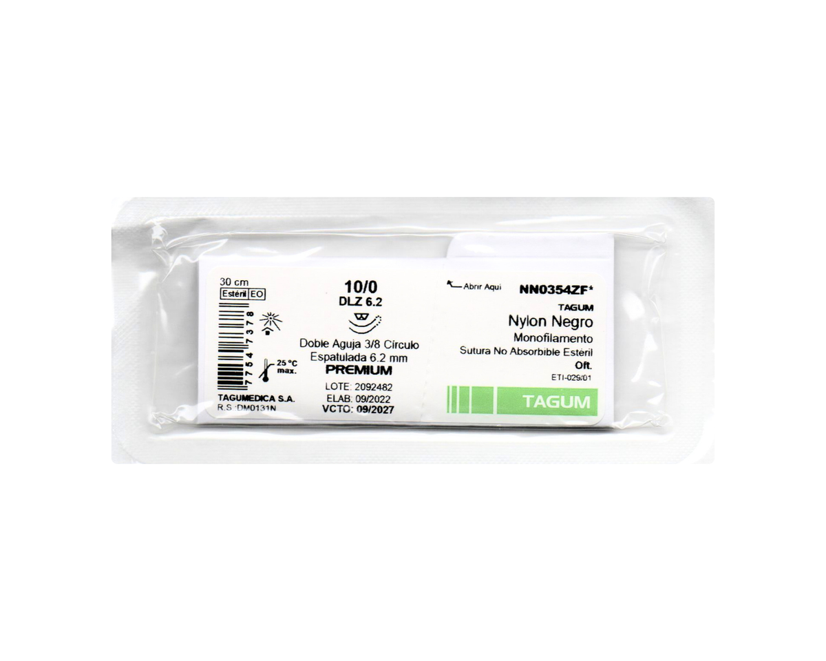 Nylon Negro Monofilamento 10/0 (DLZ 6,2) 30 CM - TAGUM - (UNIDAD)