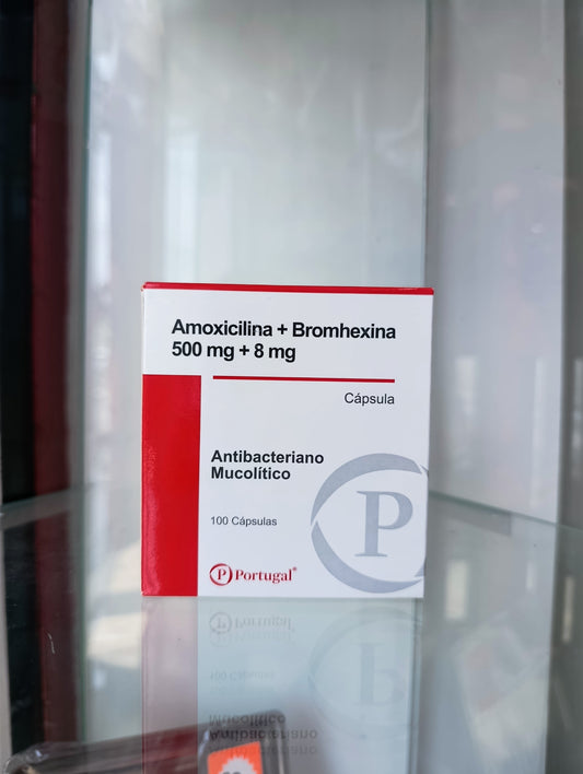 Amoxicilina + Bromhexina 500 mg + 8 mg (Cápsula)