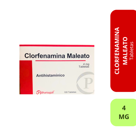 Clorfenamina Maleato 4mg Tabletas
