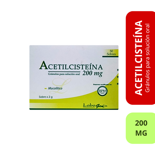 Acetilcisteína 200 mg