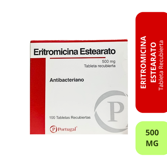 Eritromicina Estearato 500mg Tableta Recubierta