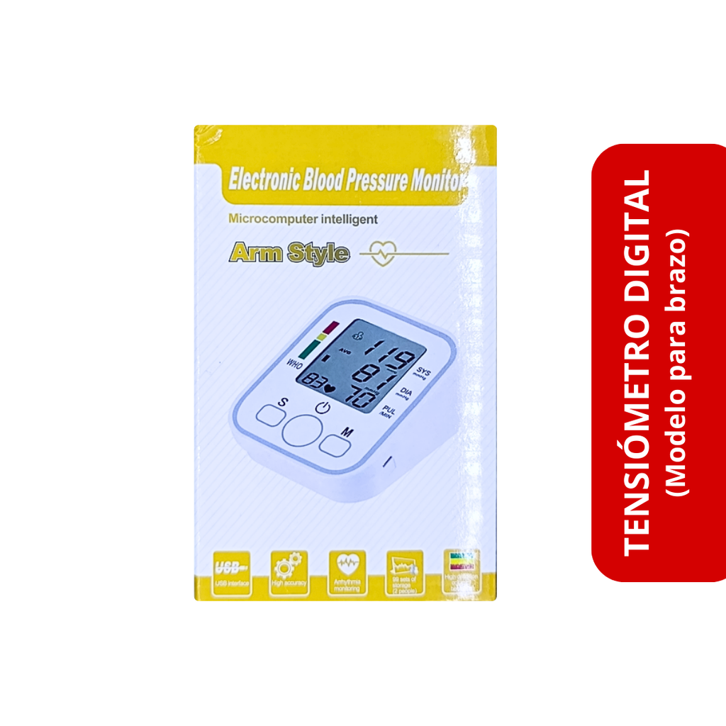 Tensiómetro digital de brazo (Electronic Blood Pressure Monitor)