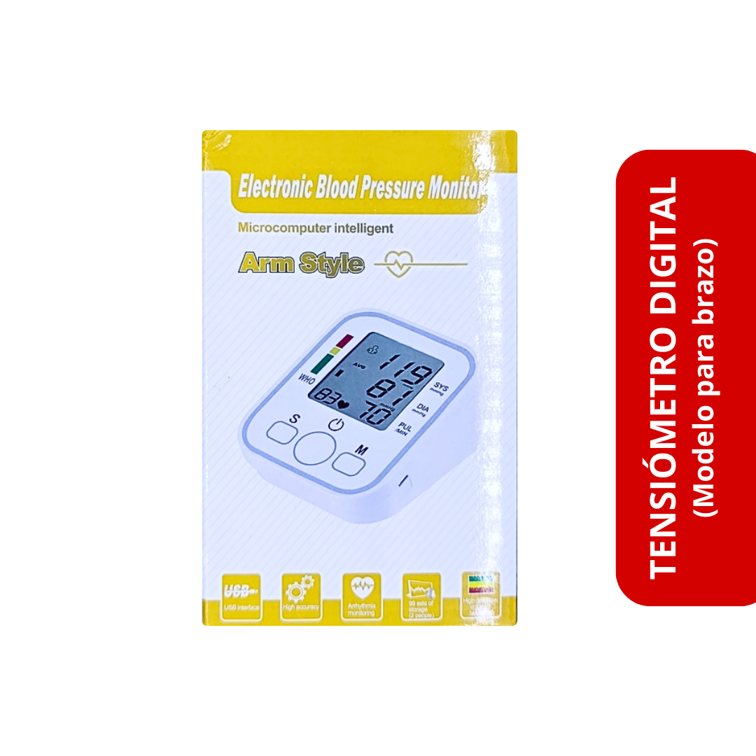 Tensiómetro digital de brazo (Electronic Blood Pressure Monitor)