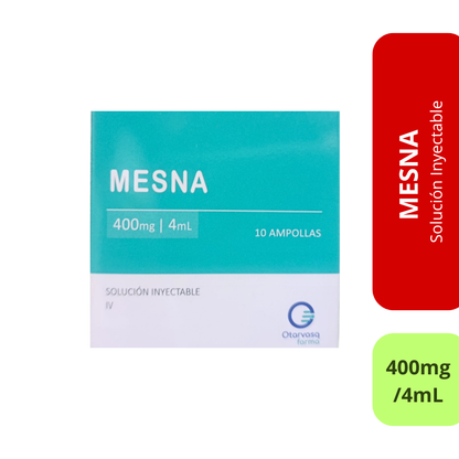 Mesna 400mg|4mL - 10 ampollas