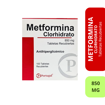 Metformina Clorhidrato 850mg Tabletas Recubiertas