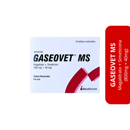 Gaseovet MS - Magaldrato + Simeticona (800 mg + 40 mg)