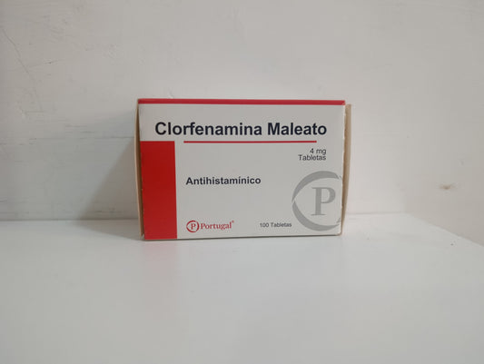 Clorfenamina Maleato 4mg Tabletas